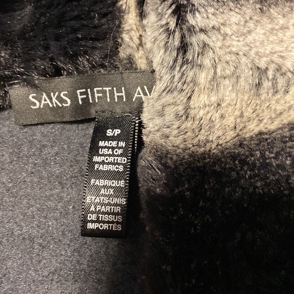 Saks fifth avenue cardigan with faux fur detail - Picture 2 of 2